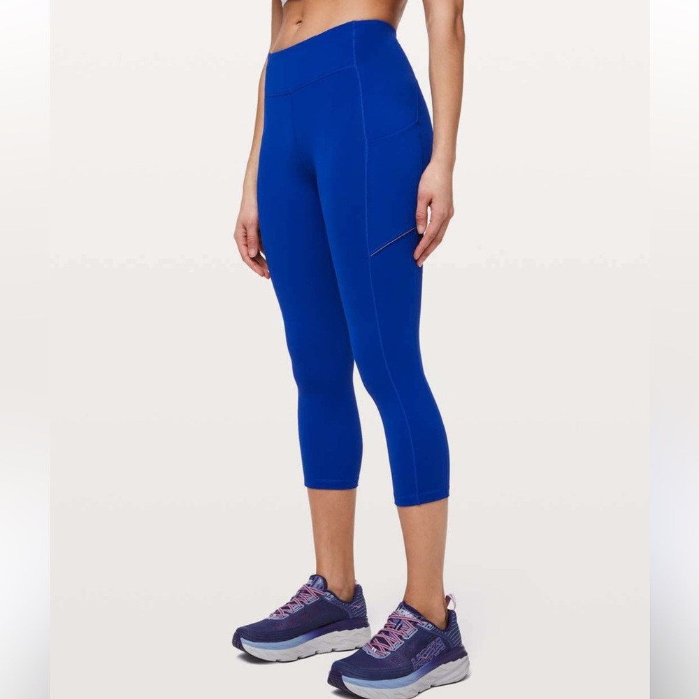 J6 Lululemon Women's Size 6‎ Psychic Blue Swift Speed Hight-Rise Crop 21'
